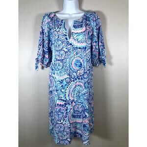 Lilly Pulitzer Women's Dress Easley Blue Grotto Size XL